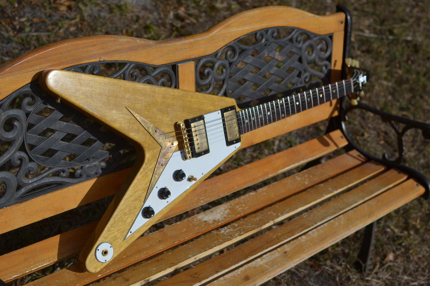 RDS Gibson Custom Shop Flying V 1958 Korina Electric Guitar - Natural
