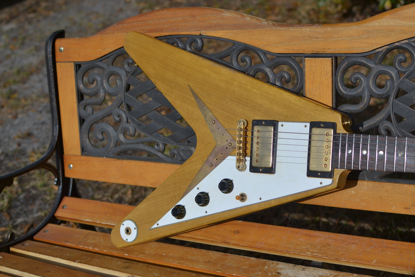 RDS Gibson Custom Shop Flying V 1958 Korina Electric Guitar - Natural