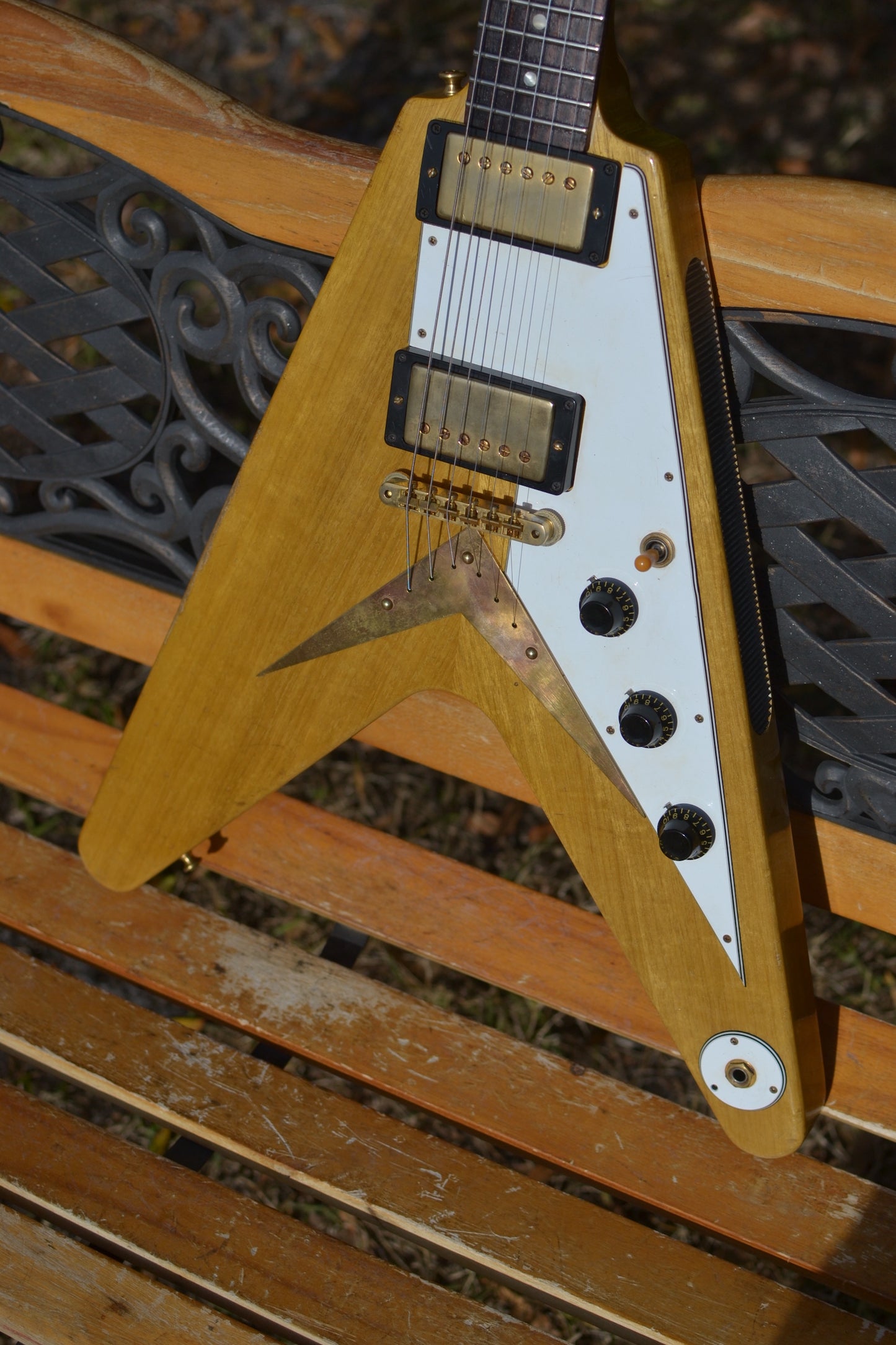 RDS Gibson Custom Shop Flying V 1958 Korina Electric Guitar - Natural