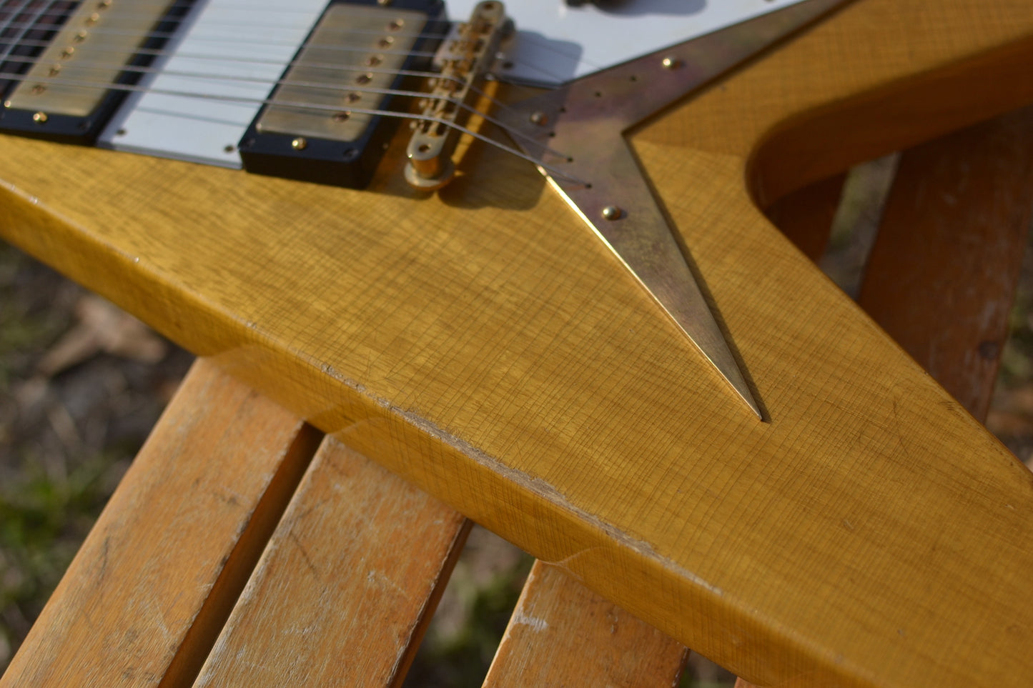 RDS Gibson Custom Shop Flying V 1958 Korina Electric Guitar - Natural